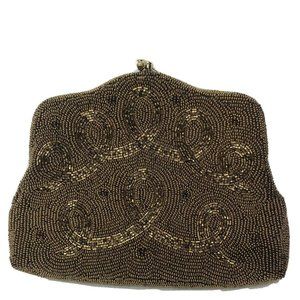 VINTAGE Japan Kissing Clasp Beaded Evening Handbag